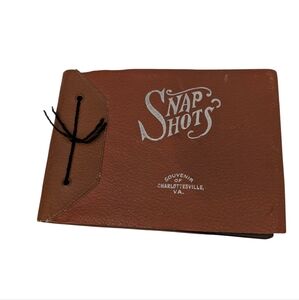 VINTAGE PHOTO Album Leather Snapshot Memory Book